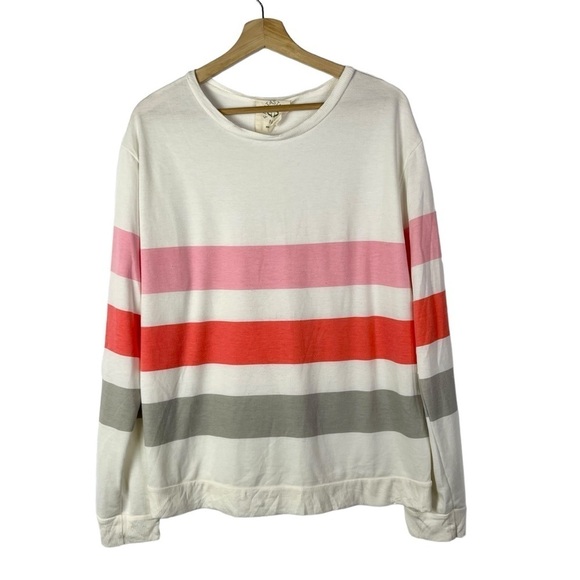 Fantastic Fawn Jade Pink Multi Stripe Long Sleeve Sweatshirt S - Picture 1 of 3